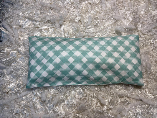 Plaid Fabric Eye Pillow with removable cover filled with Lavender/Flaxseed