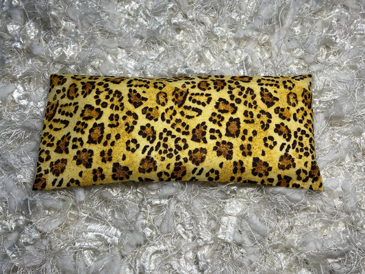 Leopard print  Eye Pillow with removable cover filled with Lavender/Flaxseed