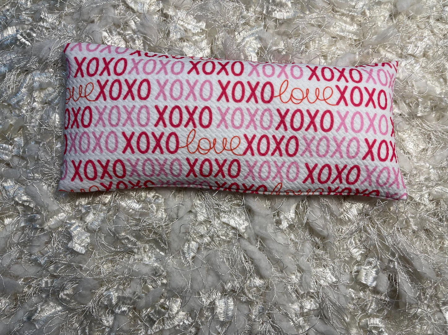 XOXO Pink & Red Love Eye Pillow with removable cover filled with Lavender/Flaxseed