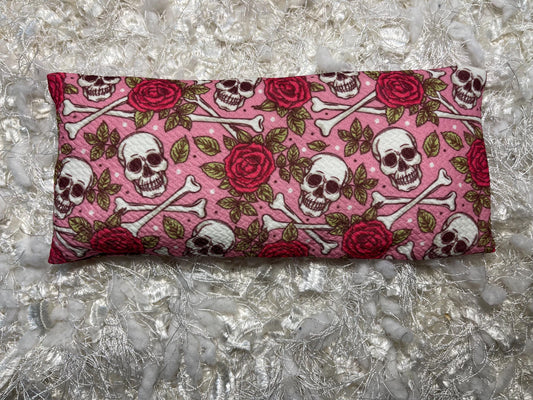 Skull Yoga Eye Pillow with removable cover filled with Lavender/Flaxseed