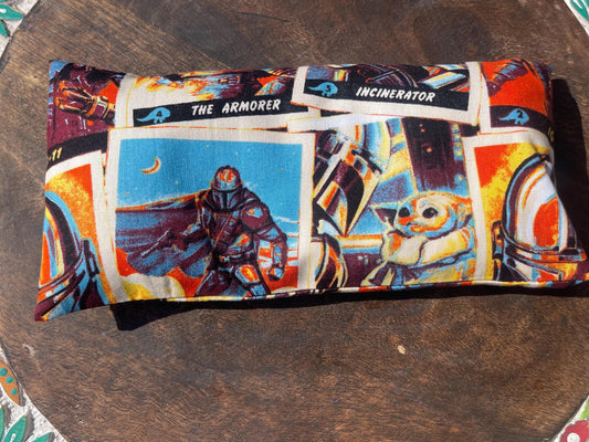 Mandalorian Star Wars  Eye Pillow with removable cover filled with Lavender/Flaxseed