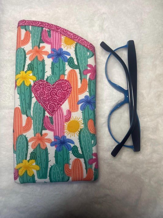 Cactus Heart Padded Sunglass case