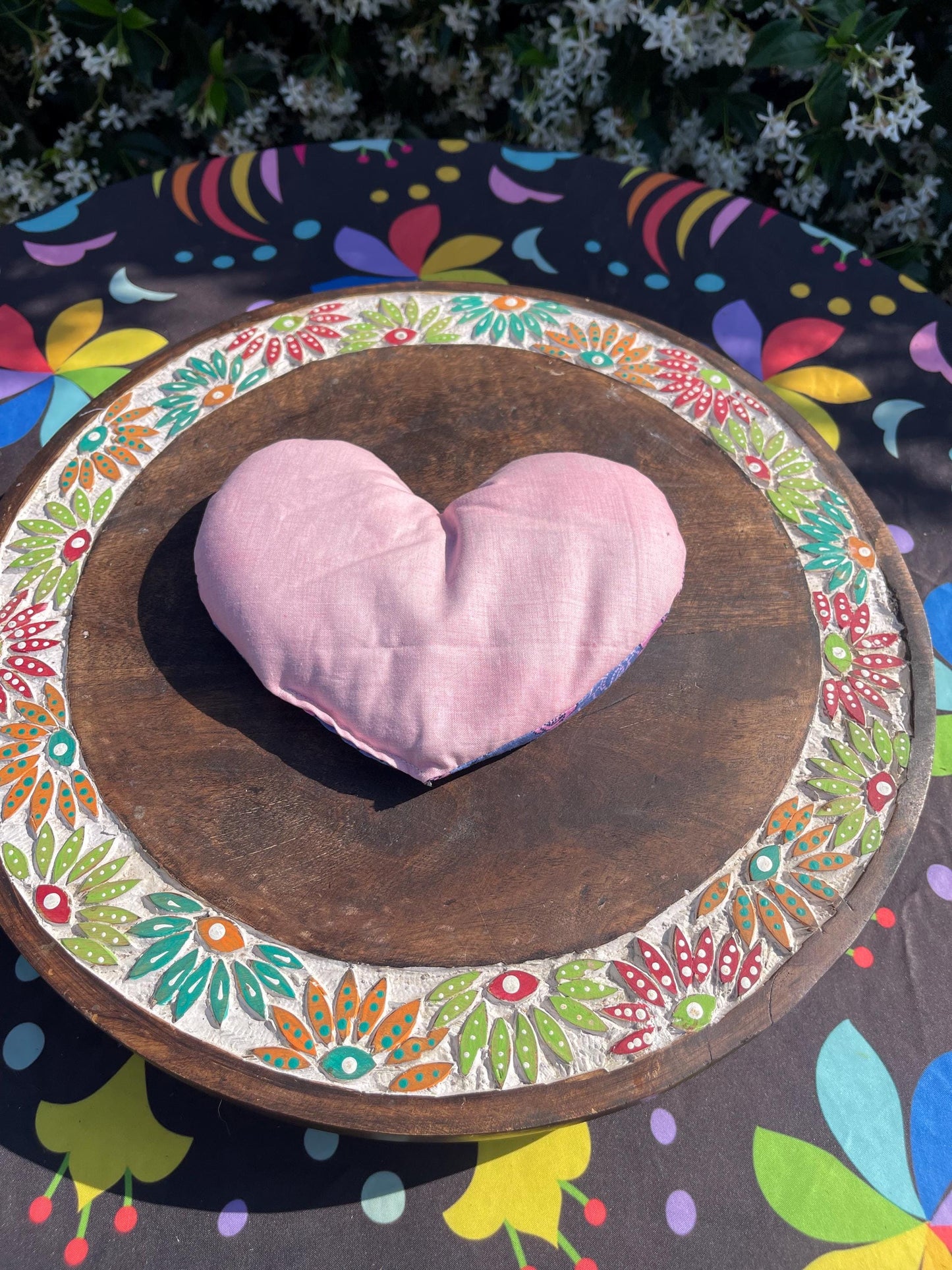 Floral Heart  Eye Pillow  filled with Lavender/Flaxseed