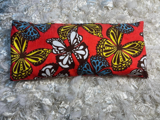 Orange Butterfly  Eye Pillow with removable cover filled with Lavender/Flaxseed