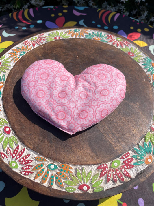 Floral Heart  Eye Pillow  filled with Lavender/Flaxseed