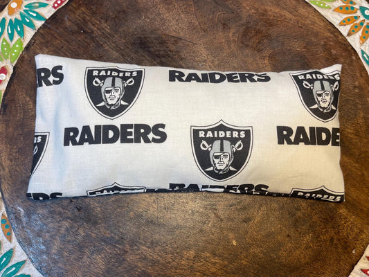 Raiders Eye Pillow with removable cover filled with Lavender/Flaxseed