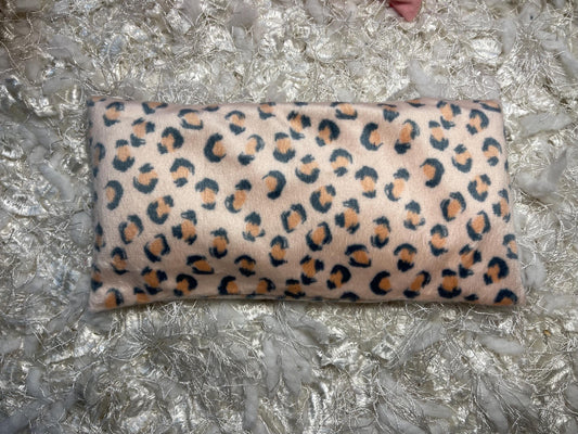 Leopard Fuzzy Yoga Eye Pillow Lavender/Flaxseed