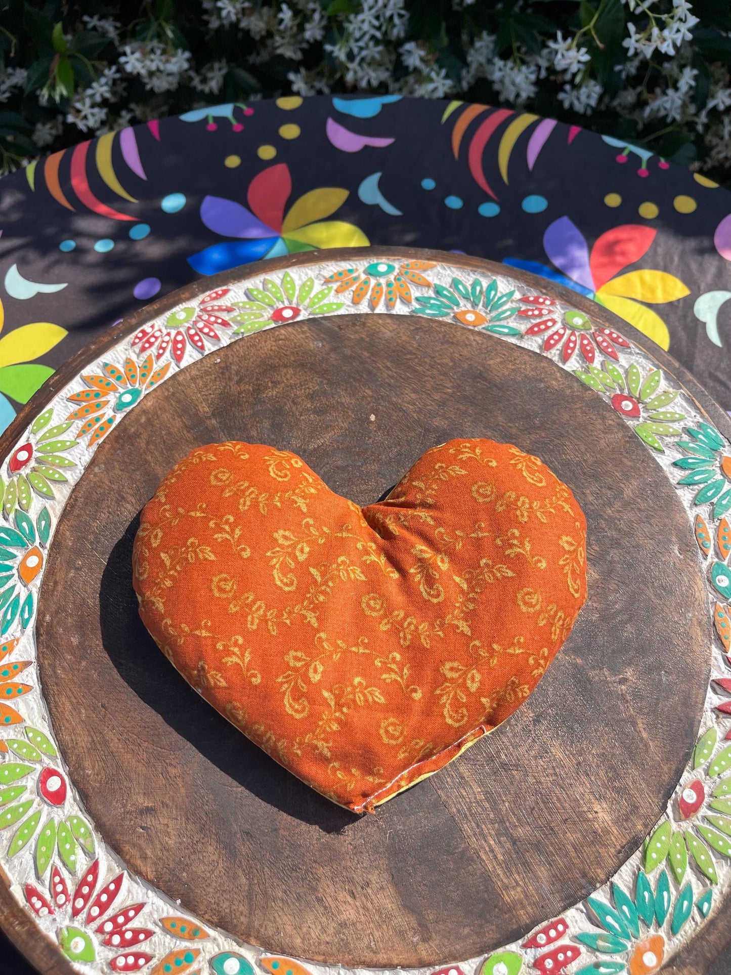Floral Heart  Eye Pillow  filled with Lavender/Flaxseed