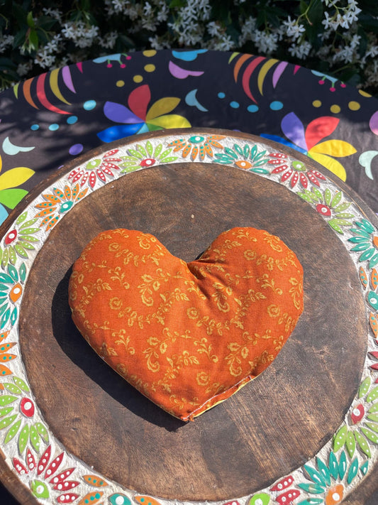 Floral Heart  Eye Pillow  filled with Lavender/Flaxseed
