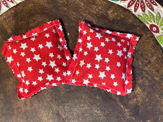 Red Stars print Lavender Scented Sachets set of 2