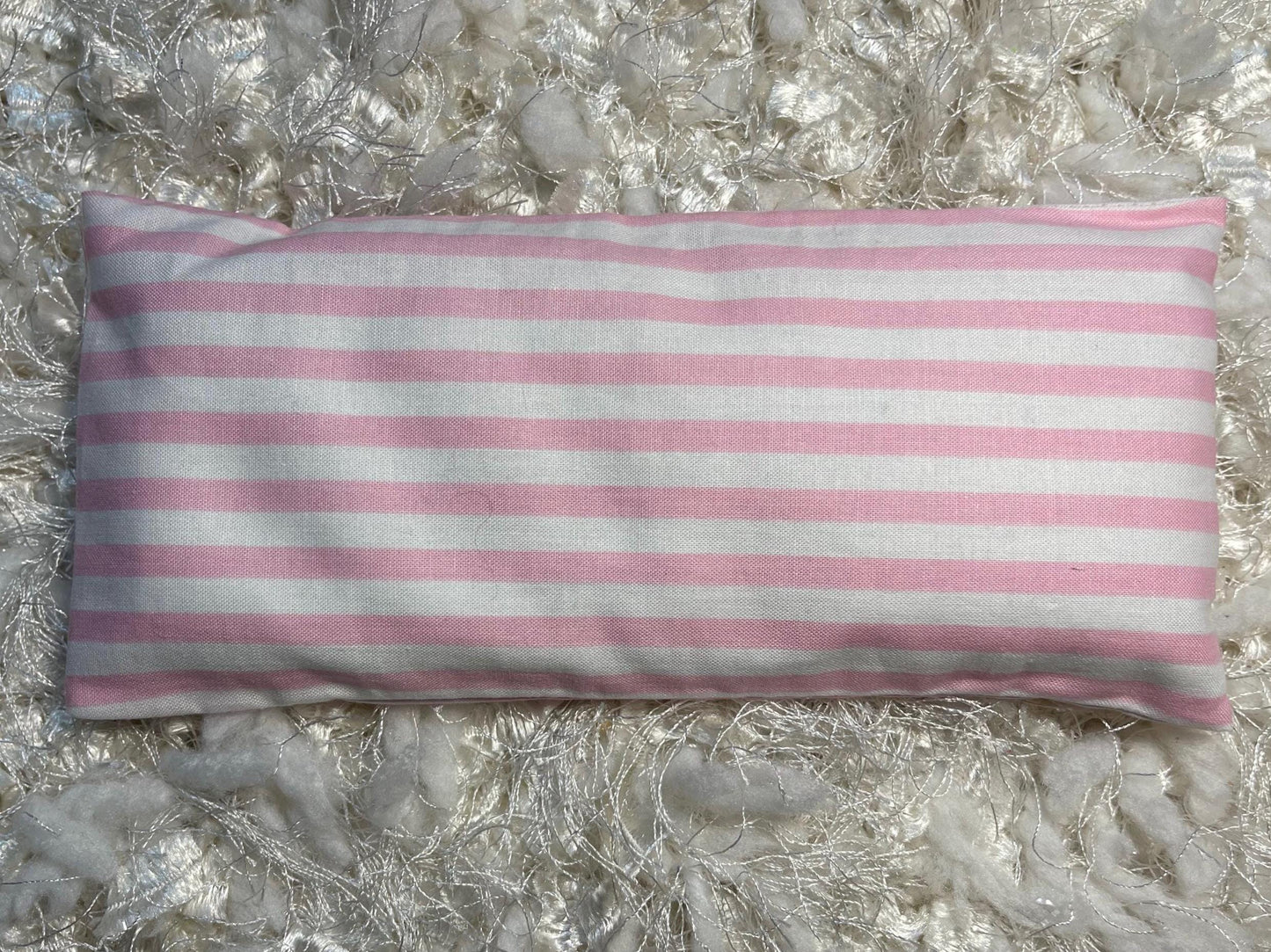 Light pink stripes  Eye Pillow with removable cover filled with Lavender/Flaxseed