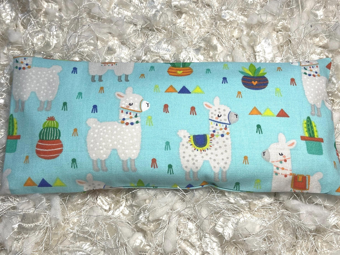 Cactus & Lama Eye Pillow with removable cover filled with Lavender/Flaxseed