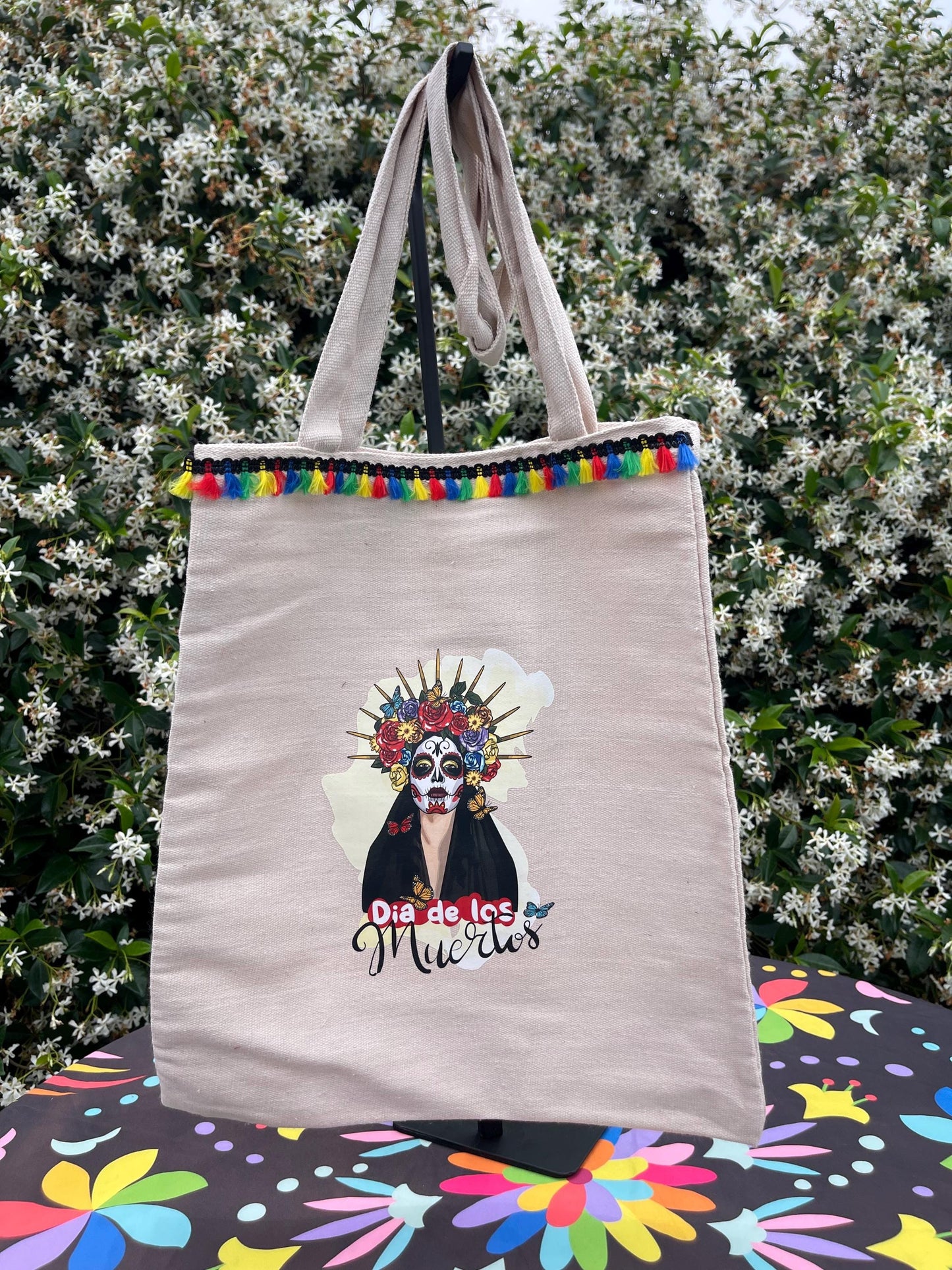 Mexican style canvas  tote bag