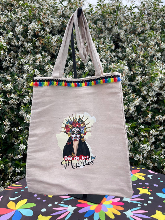 Mexican style canvas  tote bag