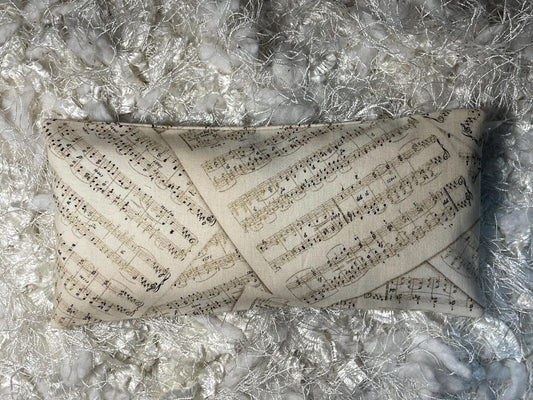 Music Fabric Eye Pillow with removable cover filled with Lavender/Flaxseed