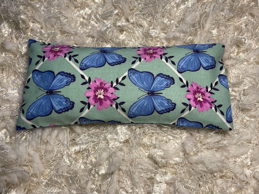Pink and Blue Butterfly  Eye Pillow with removable cover filled with Lavender/Flaxseed