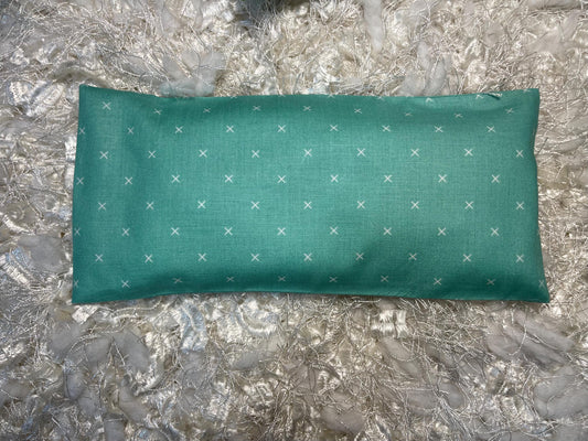 Sage colored  Fabric Eye Pillow with removable cover filled with Lavender/Flaxseed