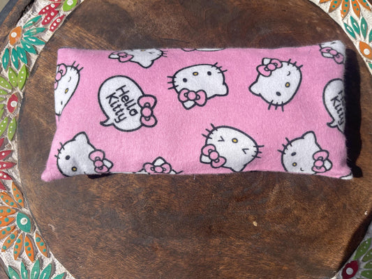 Flannel Pink Hello Kitty Eye Pillow with removable cover filled with Lavender/Flaxseed