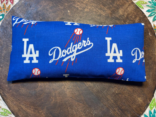Dodgers Blue Eye Pillow with removable cover filled with Lavender/Flaxseed
