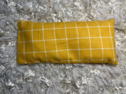 Plaid Fabric Eye Pillow with removable cover filled with Lavender/Flaxseed