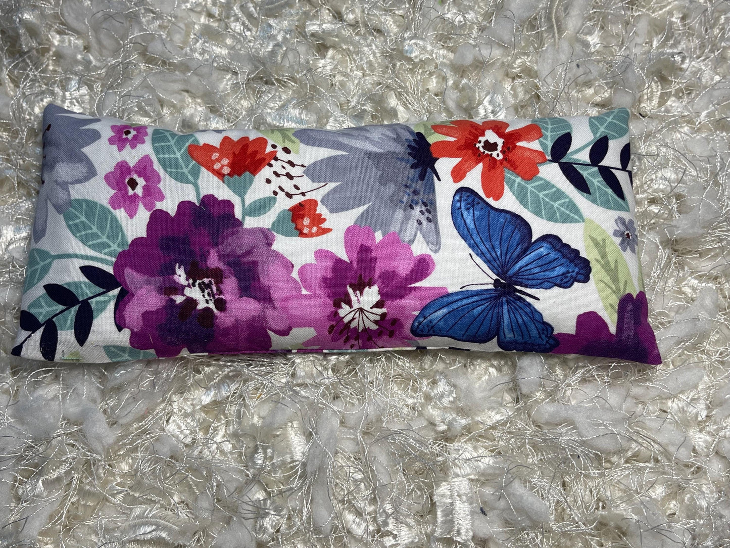 White Butterfly  Eye Pillow with removable cover filled with Lavender/Flaxseed