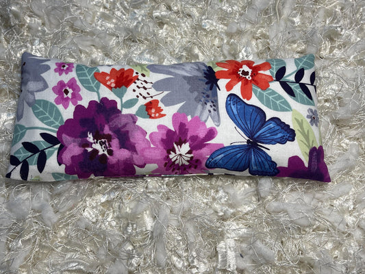 White Butterfly  Eye Pillow with removable cover filled with Lavender/Flaxseed