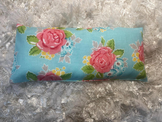 Rose Floral Fabric Eye Pillow with removable cover filled with Lavender/Flaxseed