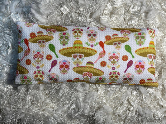 Mexican Fiesta Fabric Eye Pillow with removable cover filled with Lavender/Flaxseed