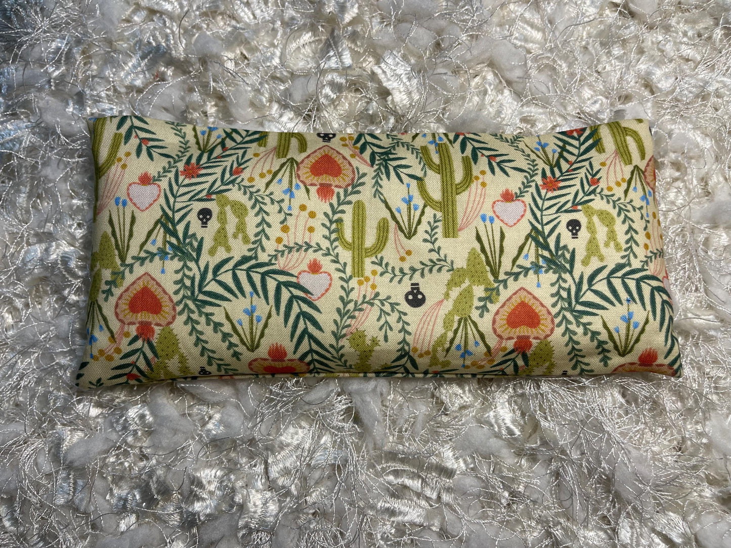 Mexican Fiesta cactus  Eye Pillow with removable cover filled with Lavender/Flaxseed