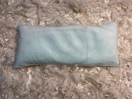 Blue Fuzzy Eye Pillow with removable cover filled with Lavender/Flaxseed