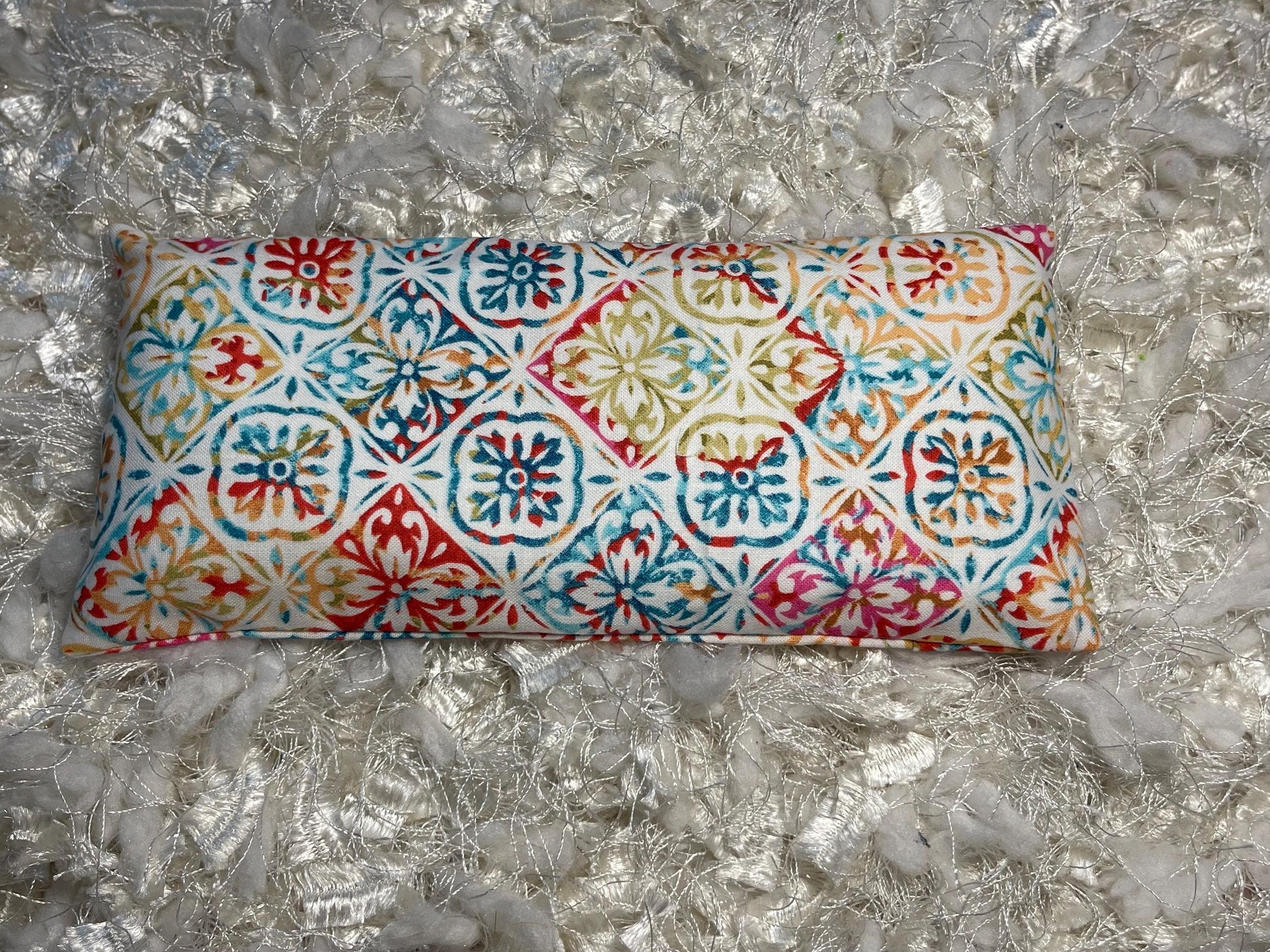 Talavera Tile Eye Pillow with removable cover filled with Lavender/Flaxseed