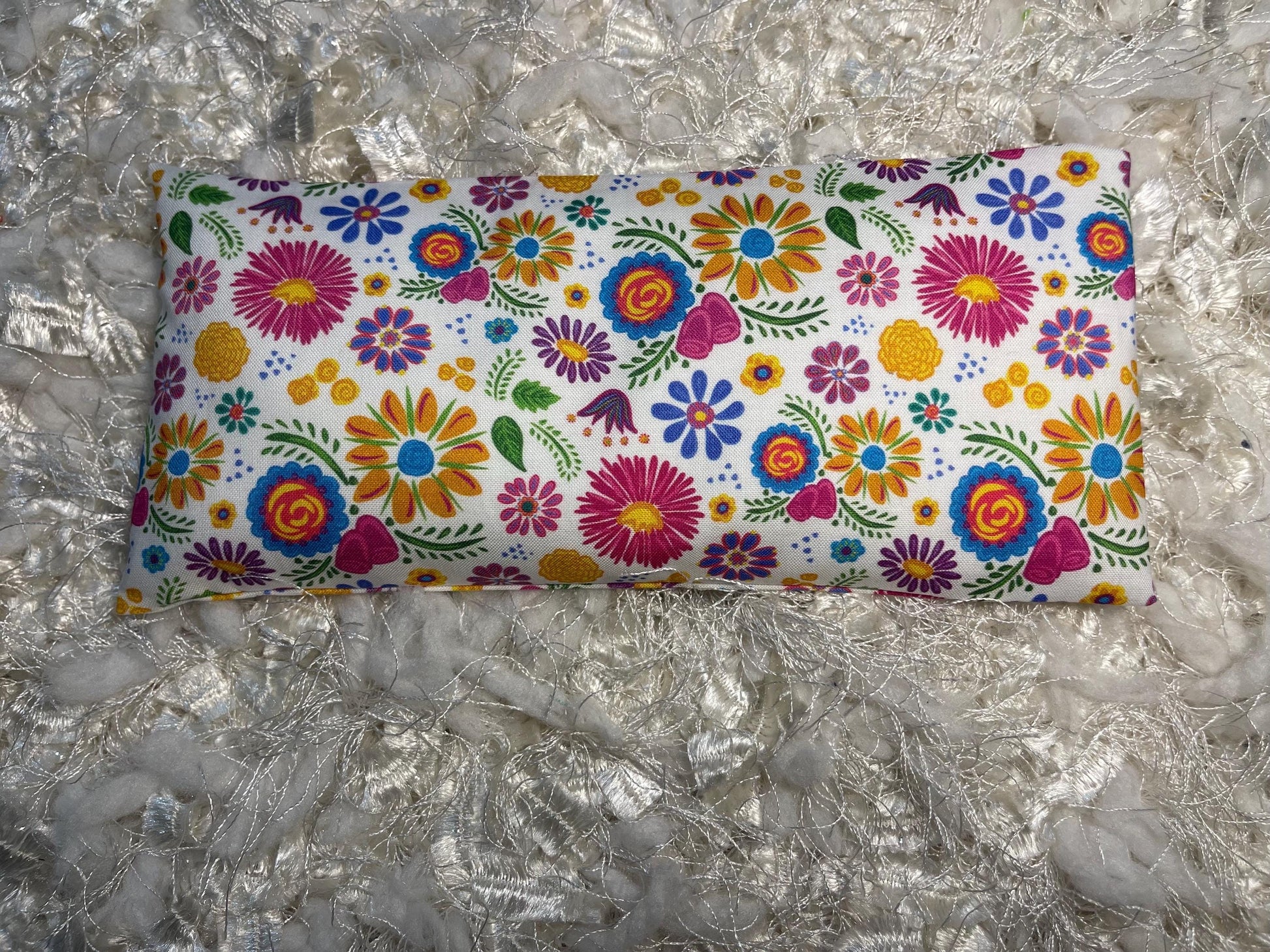 Floral Fabric Yoga Eye Pillow Lavender/Flaxseed