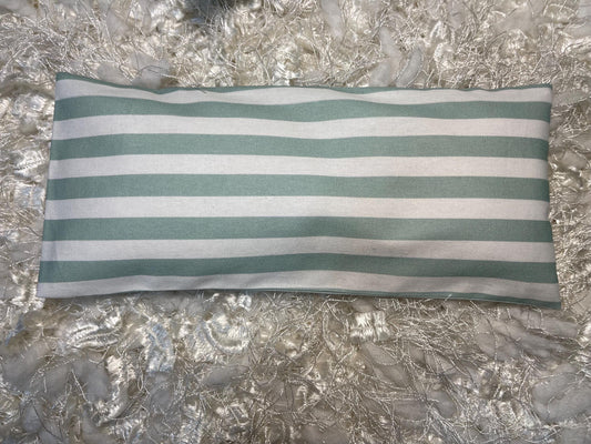Light green sage stripes Eye Pillow with removable cover filled with Lavender/Flaxseed