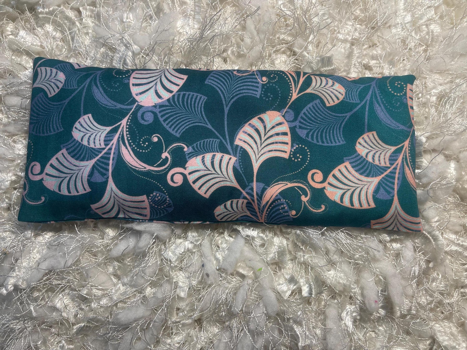 Tropical Floral Fabric Eye Pillow with removable cover filled with Lavender/Flaxseed