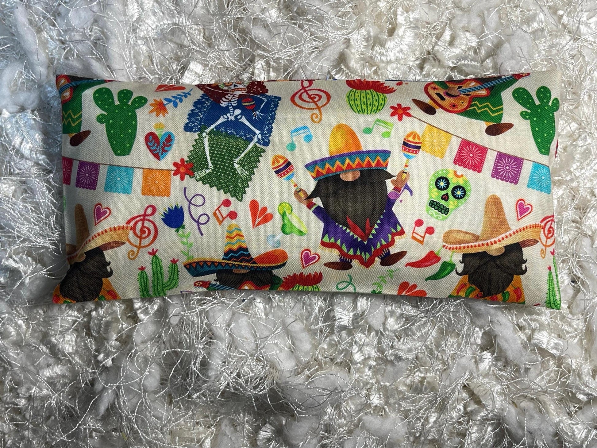 Mexican Fiesta Eye Pillow with removable cover filled with Lavender/Flaxseed