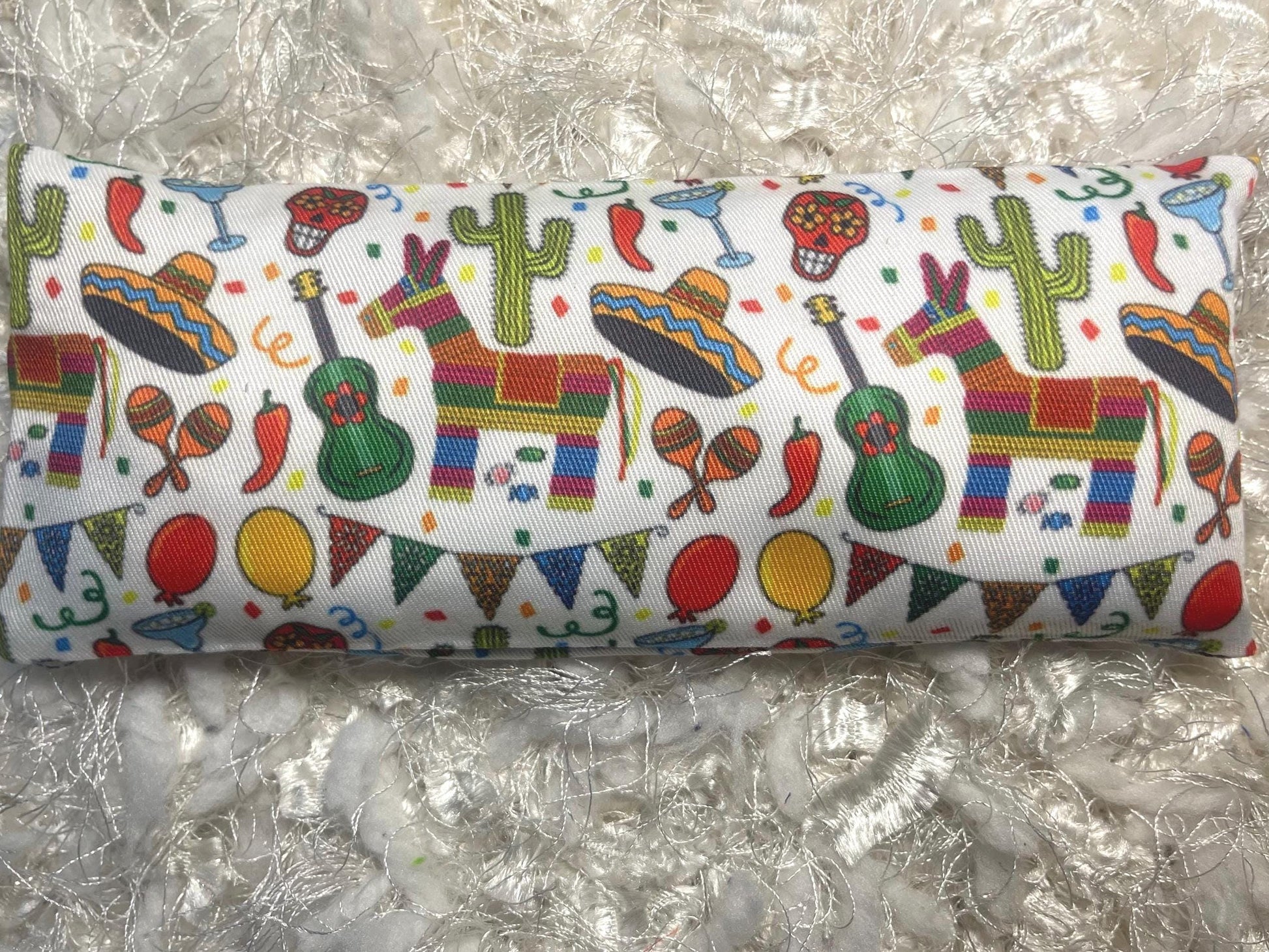 Dia de los muertos Fabric Eye Pillow with removable cover filled with Lavender/Flaxseed