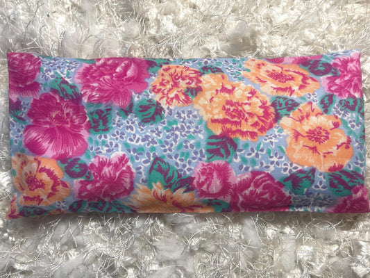 Floral Fabric Eye Pillow with removable cover filled with Lavender/Flaxseed