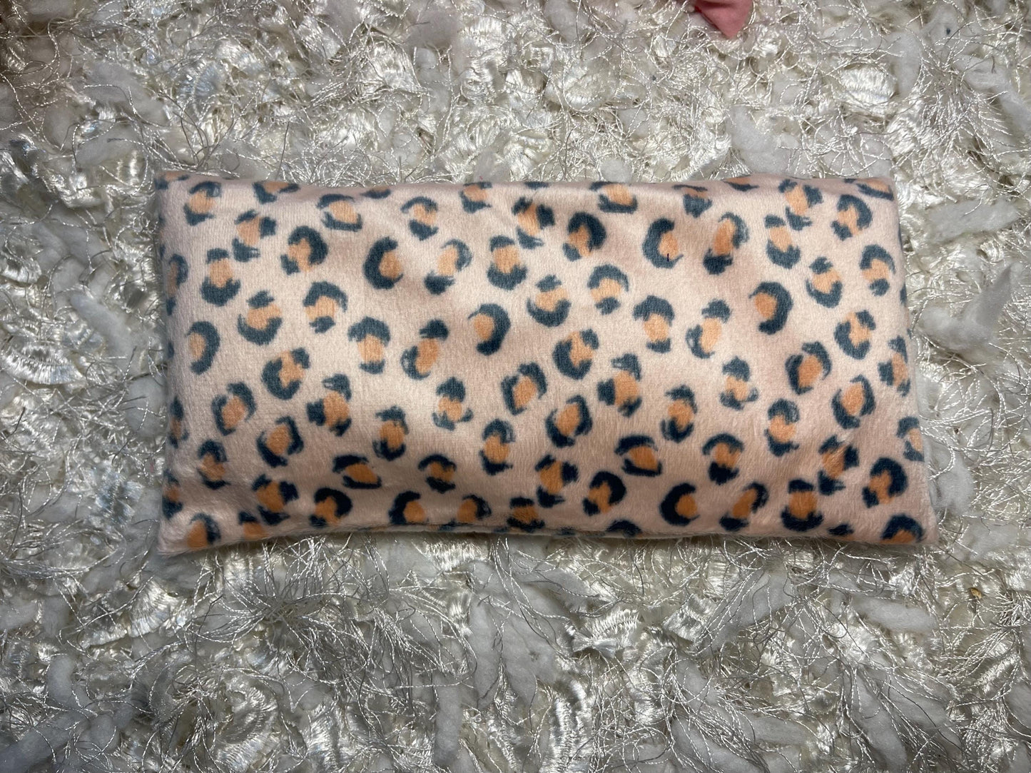 Leopard Fuzzy Yoga Eye Pillow Lavender/Flaxseed