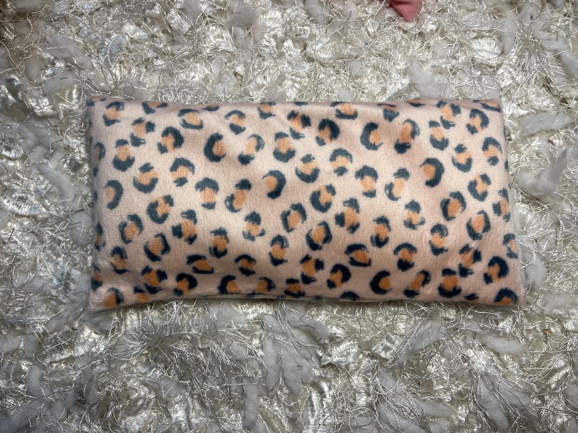 Leopard Fuzzy Yoga Eye Pillow Lavender/Flaxseed