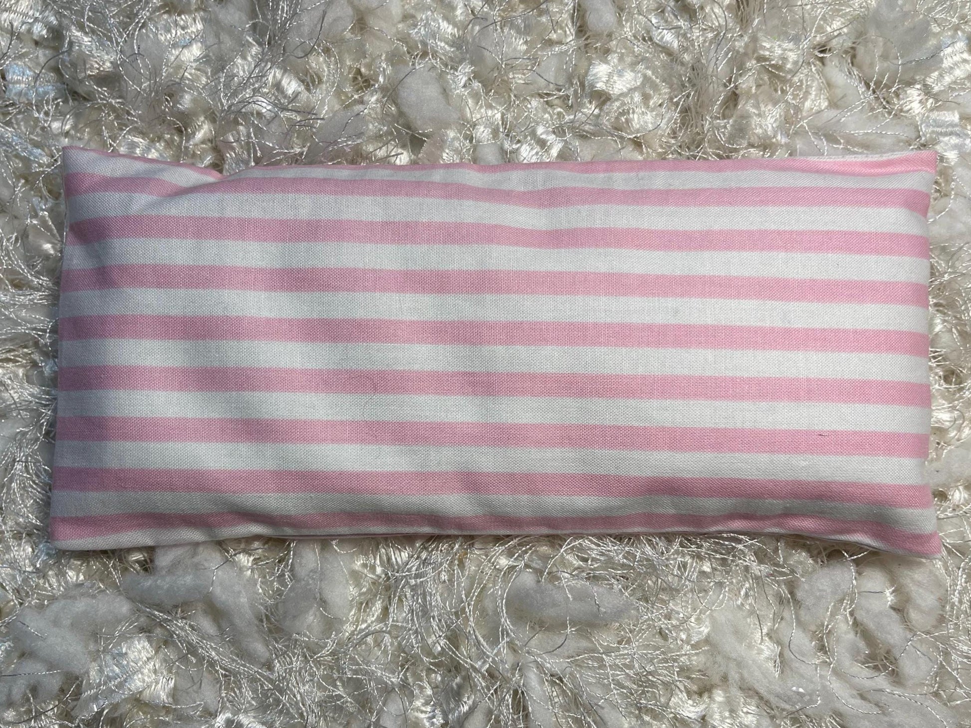 Light pink stripes Eye Pillow with removable cover filled with Lavender/Flaxseed