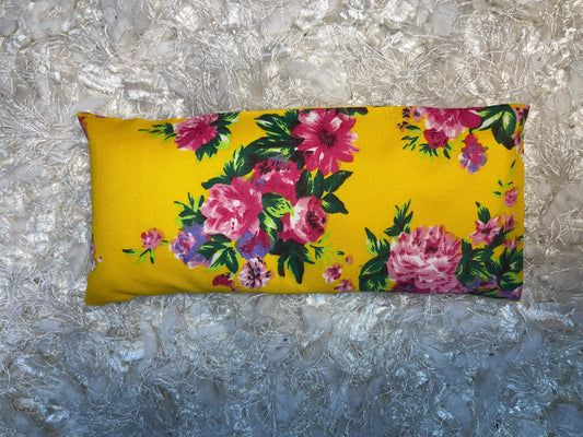 Floral Fabric Yoga Eye Pillow with removable cover filled with Lavender/Flaxseed