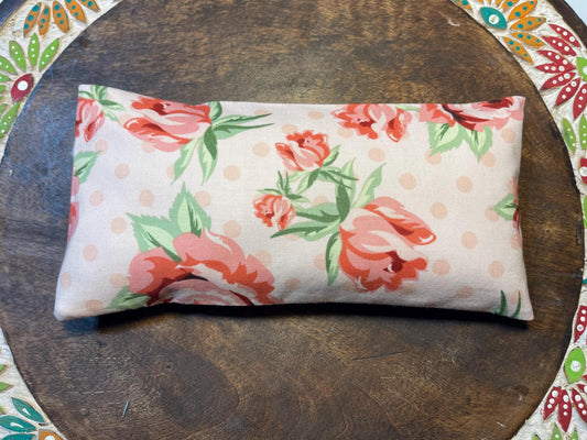 Floral Fabric Eye Pillow with removable cover filled with Lavender/Flaxseed